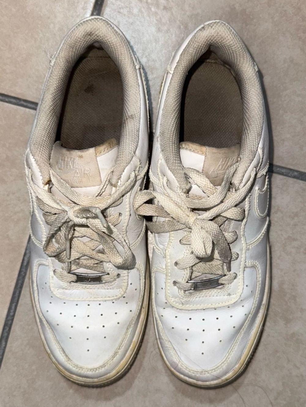 Nike White Low-Top Leather Sneakers